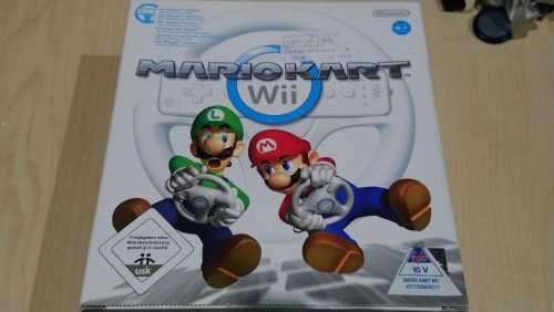Mario Kart Game with Steering Wheel + extra game For Wii Sealed