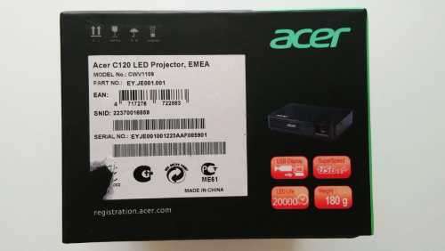 Acer C120 LED Portable Projector, 100% working Order, Hardly Used