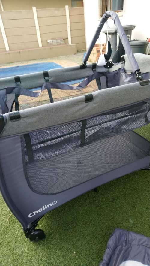Brand New Chelino Siesta II - Dark Grey Camp Cot (with one broken piece... Please read description)