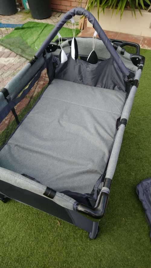 Brand New Chelino Siesta II - Dark Grey Camp Cot (with one broken piece... Please read description)