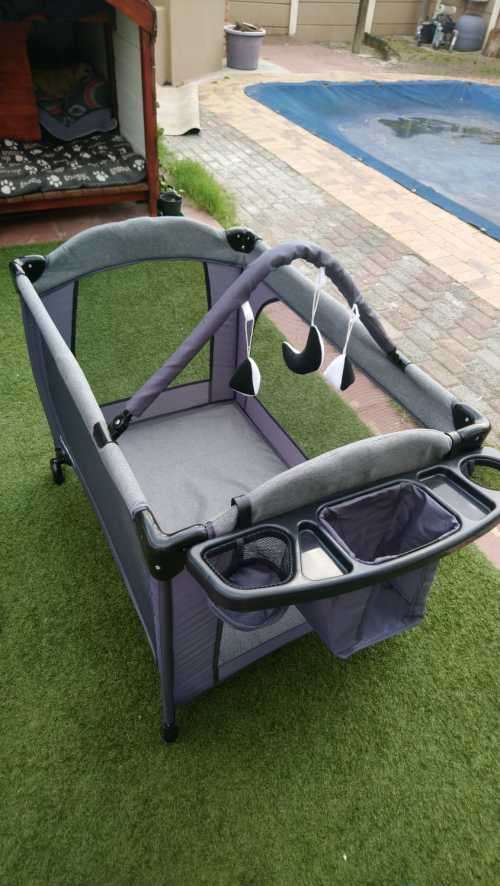 Brand New Chelino Siesta II - Dark Grey Camp Cot (with one broken piece... Please read description)