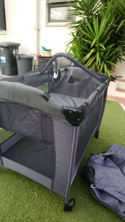Brand New Chelino Siesta II - Dark Grey Camp Cot (with one broken piece... Please read description)