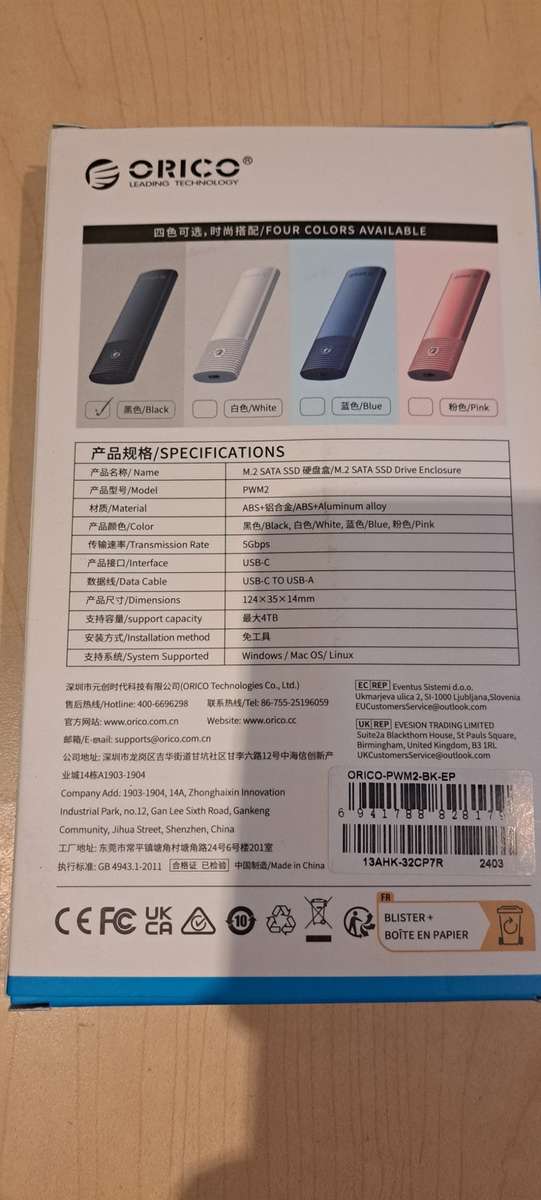 Orico M.2 Enclosure Brand New Sealed