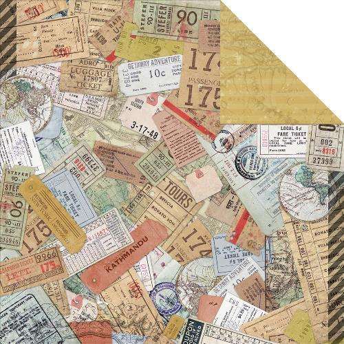 Kaisercraft - Boarding Pass - 12"X12" single sheet