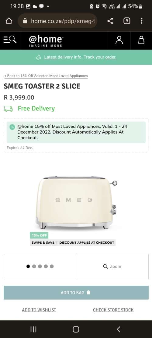 BRAND NEW SEALED SMEG 2 SLICE TOASTER AND KETTLE CREAM