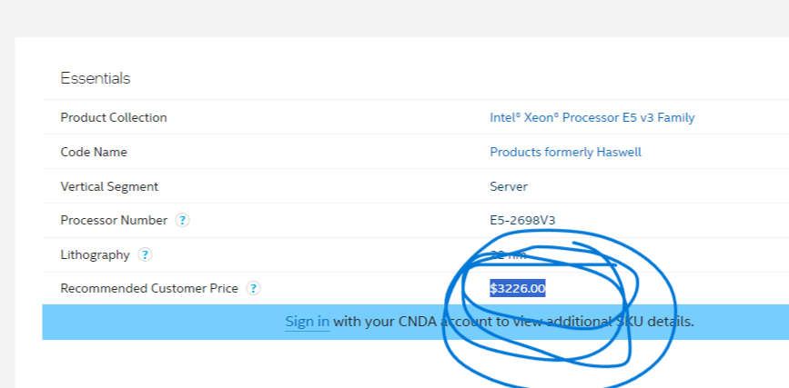 Intel Xeon e5-2698 v3