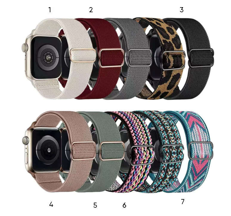 Multicolour Stretchy Solo Loop Compatible With Apple Watch Band 38mm-49mm Soft Nylon Elastic Braided
