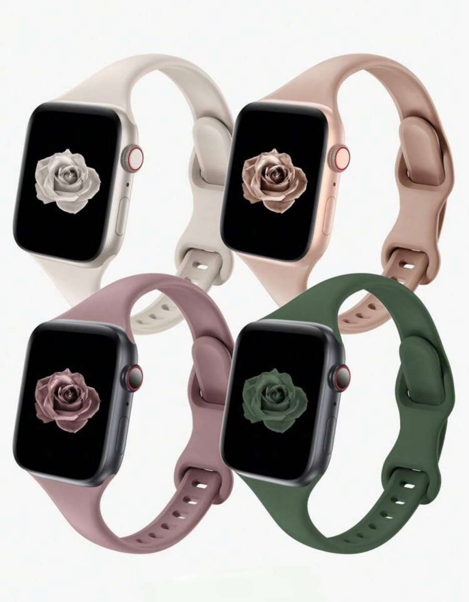 Thin Watch Band compatible with Apple watch 42mm to 45mm silicone - plum