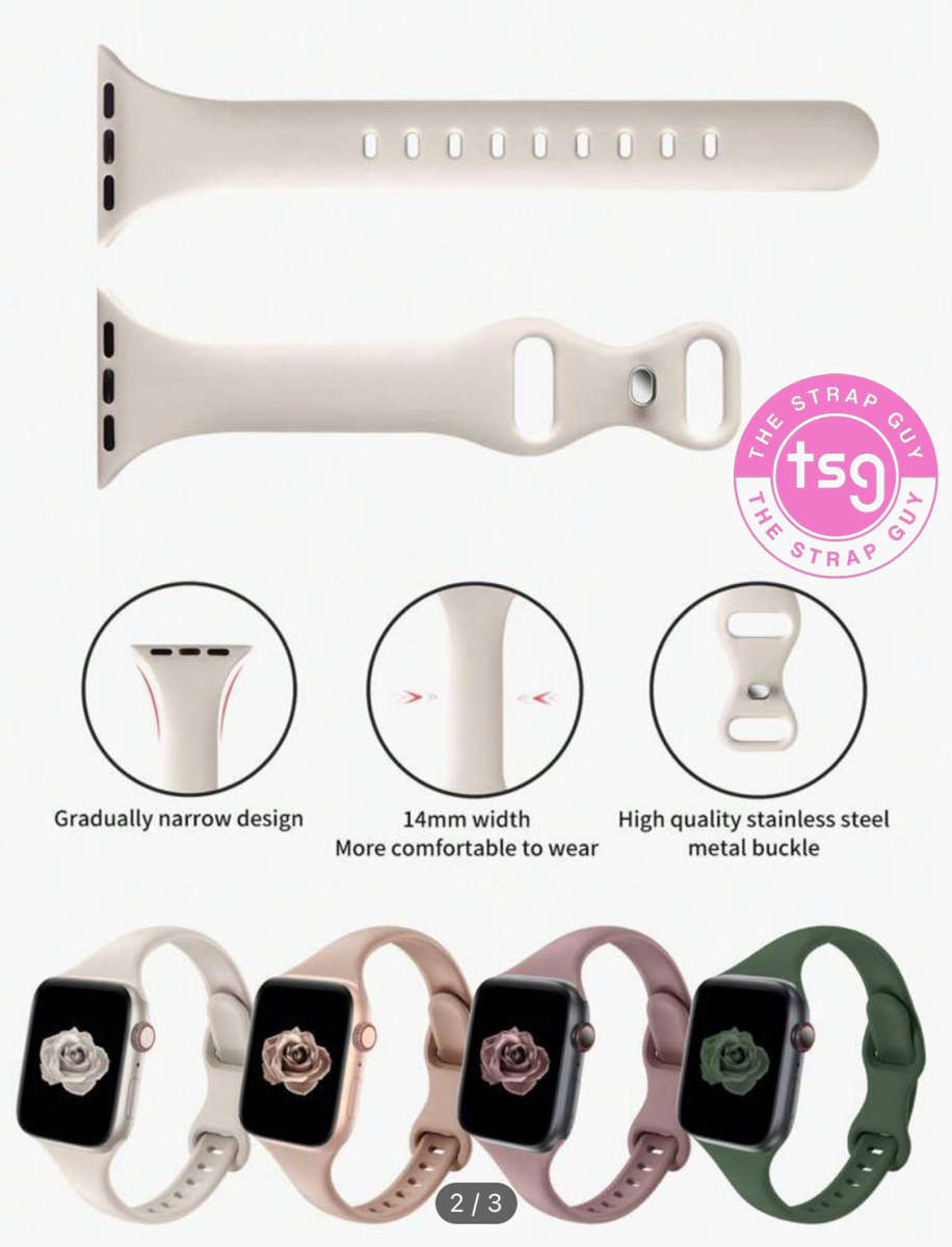 Thin Watch Band compatible with Apple watch 42mm to 45mm silicone - plum