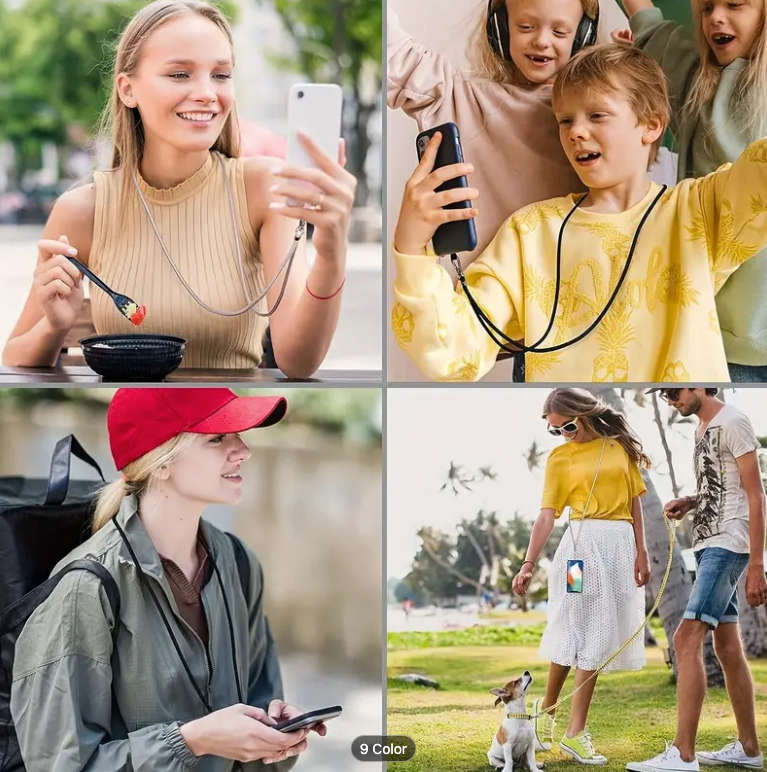 Cross body cellphone lanyard - Black