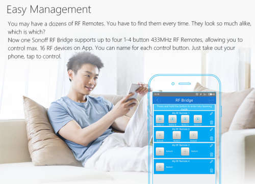 Sonoff RF433WiFi Bridge