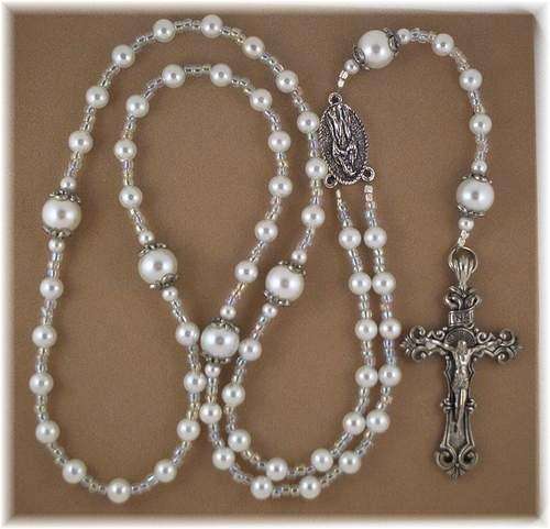 PEARL BEADED ROSARY - PERFECT GIFT IDEA