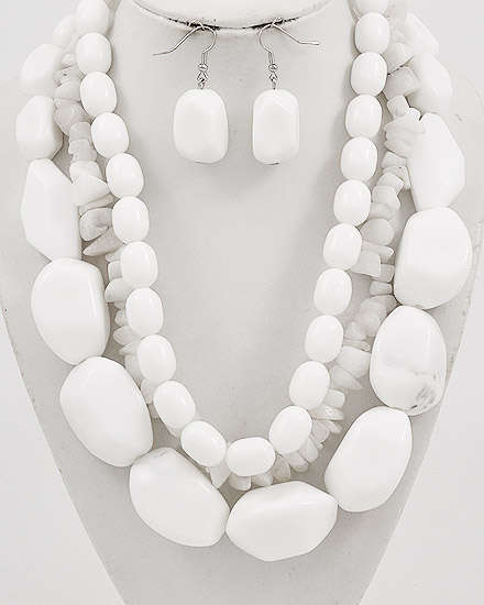 NICE IN WHITE NECKLACE SET