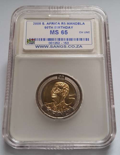 2008 S.Africa R5 Mandela 90th Birthday  MS65  ''Starting @ R1''