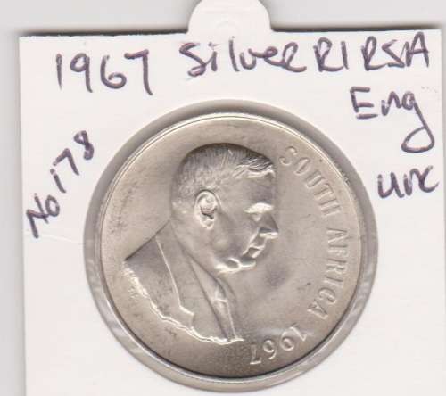 1967 RSA ONE RAND ENG. SILVER UNC