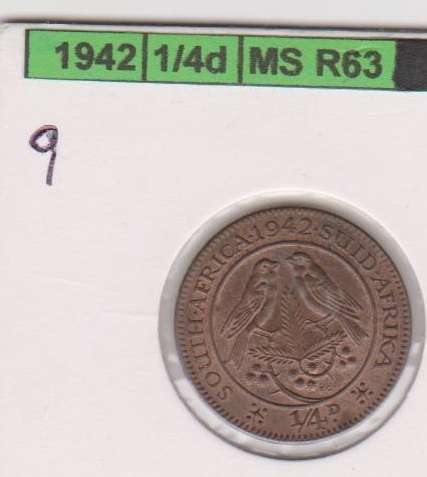 1942 Union Quarter Penny UNC Red