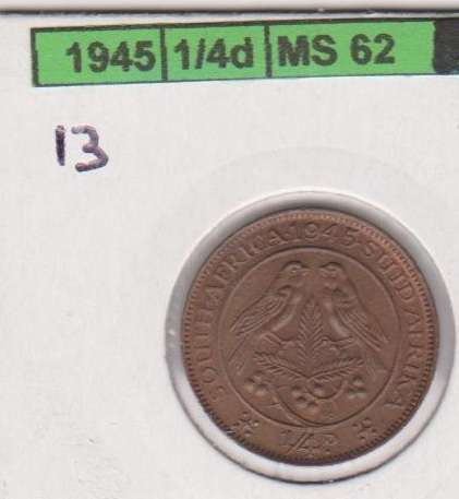1945  Union Quarter Penny UNC
