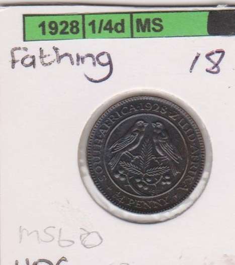 1928 UNION QUARTER PENNY UNC