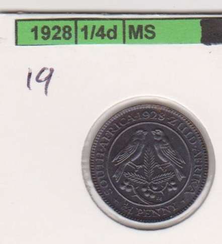 1928 UNION QUARTER PENNY UNC