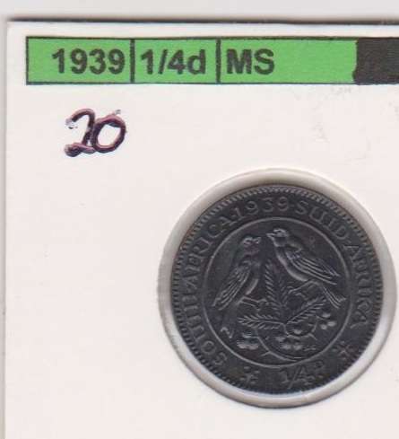 1939 UNION QUARTER PENNY UNC