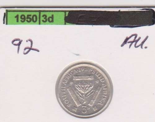 1950 UNION THREEPENCE AU