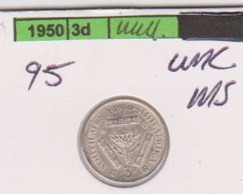 1950 UNION THREEPENCE UNC