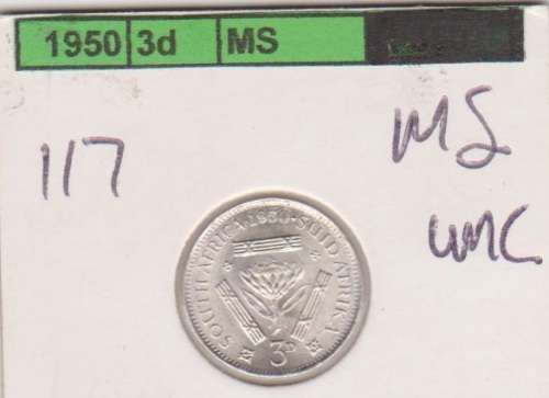 1950 UNION THREEPENCE UNC