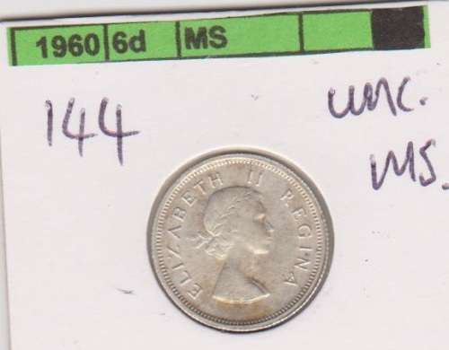 1960 UNION SIXPENCE UNC