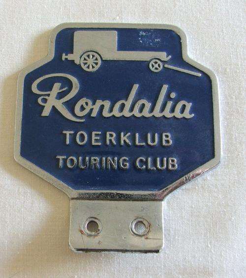 Rondalia toerklub badge ( Touring Club badge  - size 8.8cm x 10cm)