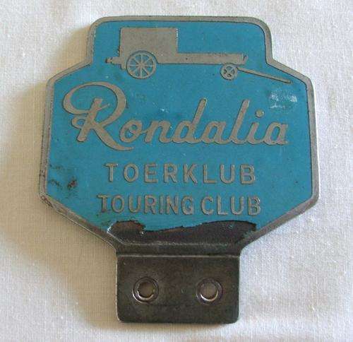 Rondalia toerklub badge ( Touring Club badge  - size 8.8cm x 10cm)