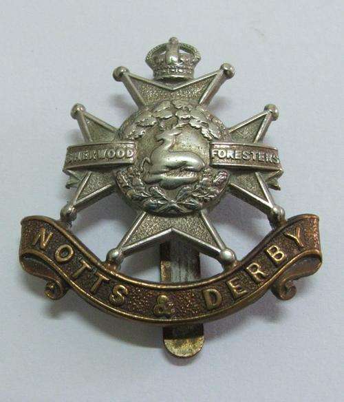 WW1 NOTTS & DERBY REGIMENT CAP BADGE