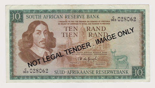 10 Rand Note C363 028062 TW de Jongh EF