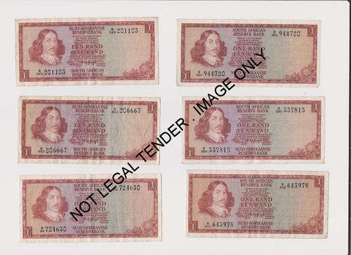 6 x  1 Rand Nontes TW de Jongh @ a low R1 Start