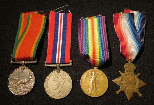 Group of WWI and WWII Medals Issued to BURG. D.F. KRUGER Vryheid KDO