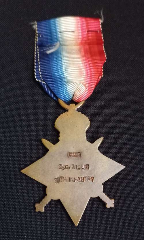 WW1  1914-1915  STAR   PTE. C.G. WILLIS 11TH INFANTRY                   XX9