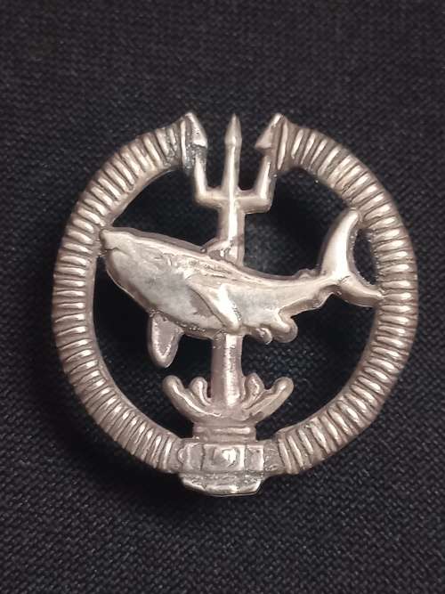 RECCE - EARLY TYPE  ATTACK DIVER INSTRUCTOR QUALIFICATION BADGE- FULL SIZE-SILVER PLATED METAL