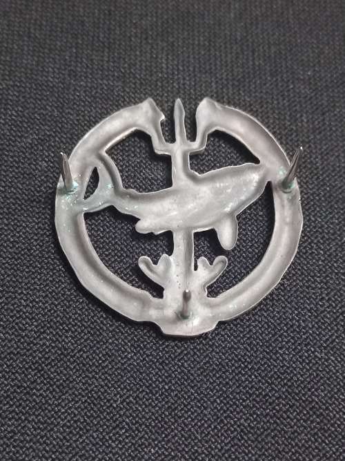 RECCE - EARLY TYPE  ATTACK DIVER INSTRUCTOR QUALIFICATION BADGE- FULL SIZE-SILVER PLATED METAL