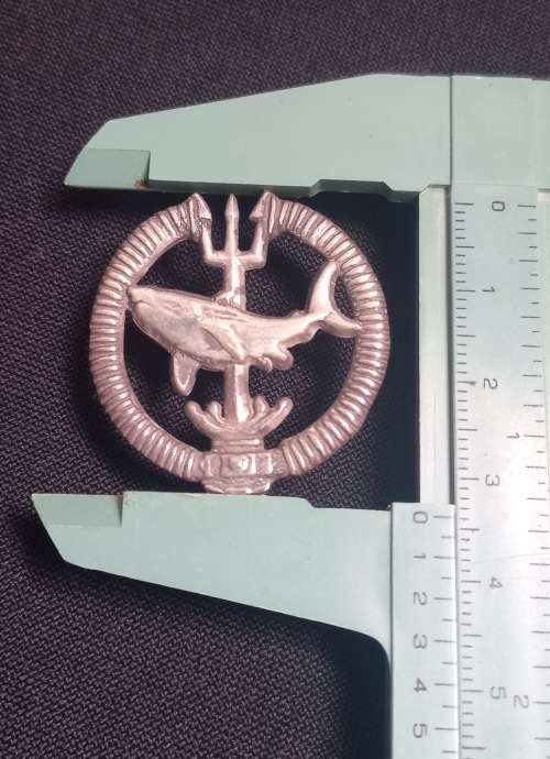 RECCE - EARLY TYPE  ATTACK DIVER INSTRUCTOR QUALIFICATION BADGE- FULL SIZE-SILVER PLATED METAL