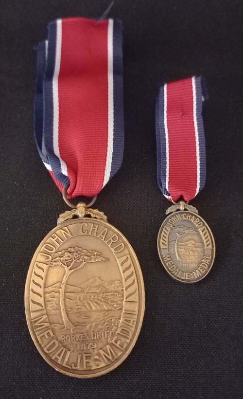 John Chard Medal Full Size Numbered 14913 + Miniature  ` ONE BID FOR BOTH `