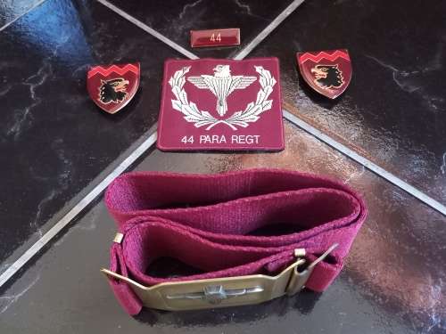 44 PARACHUTE BATTALION Stable Belt And Insignia  ` One Bid For The Lot `