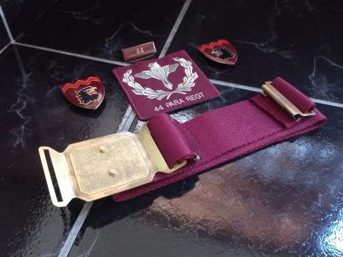 44 PARACHUTE BATTALION Stable Belt And Insignia  ` One Bid For The Lot `