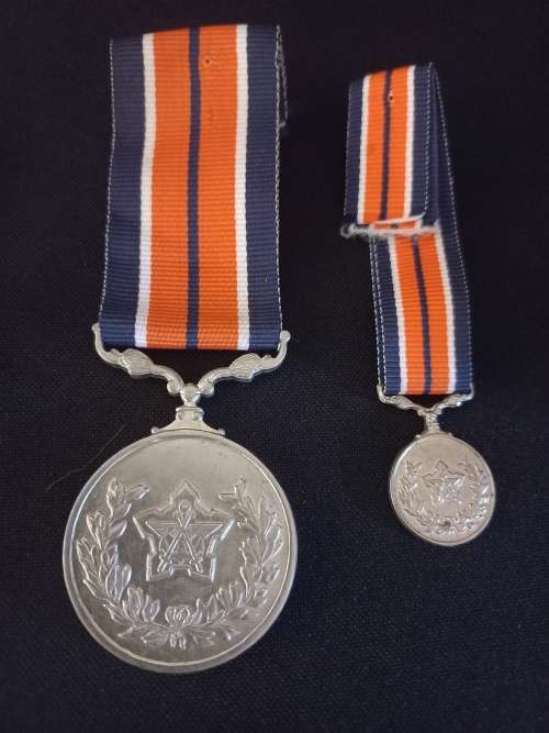 Father & Grandson Medals - DTD,ABO, Troue Diens 10Years-Grandson General Service Medal + Miniature