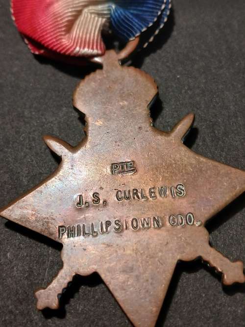 WW1 Medal Trio Awarded To: 2ND C/W.O. J.S. CURLEWIS PHILIPSTOWN CDO                            No.23