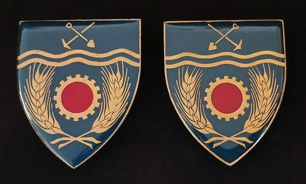 SA. ARMY NORTH WEST COMMAND MAINTENANCE UNIT SOULDER FLASHES (One Pin Repaired)  D158