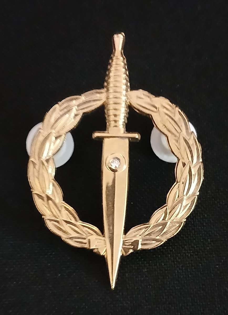 SADF Recce operator badge - 10 year active service - Gold colored - No number                   R152
