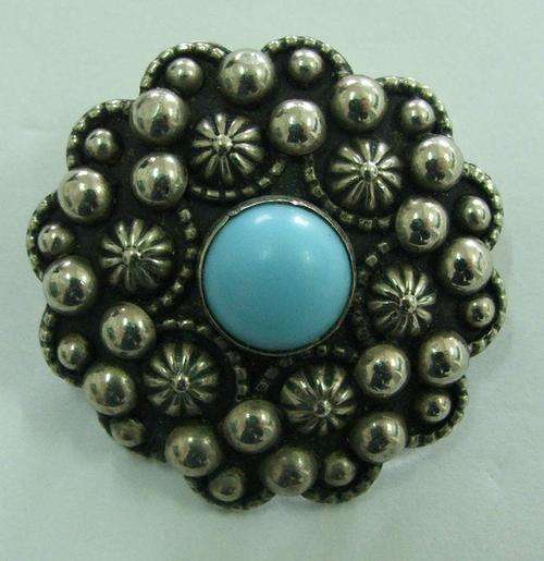 Silver Brooch with Italy stamp