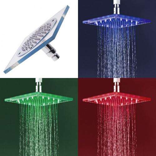 Square 7 Color LED Shower Head