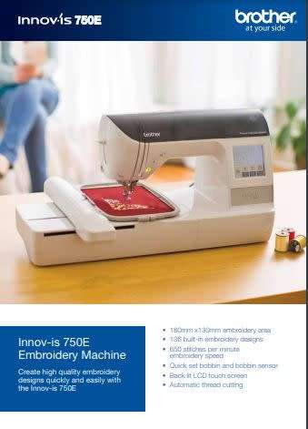 Brother Embroidery Machine Model Innov-is 750e WITH Digitising software worth R20 000