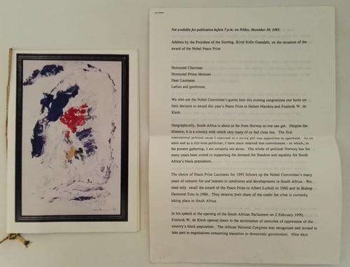 Nobel Banquet Mandela De Klerk Menu
