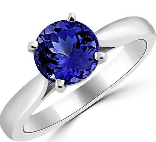 Guaranteed 100% REAL NATURAL, 14K White gold 1Pieces-0.65CT Tanzanite Rings